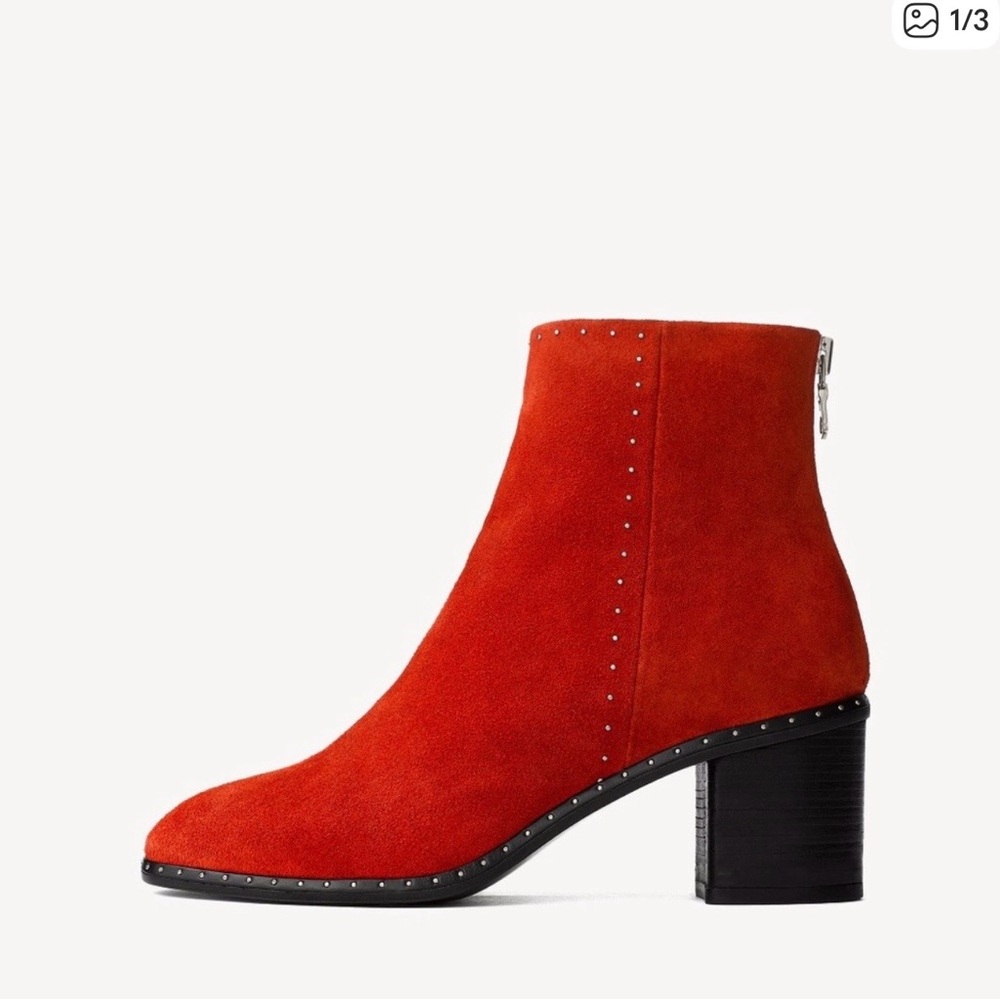 Rag and Bone women’s Red Willow Suede Studded Ankle boots.